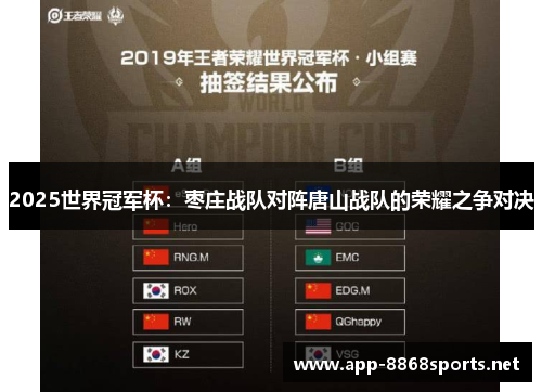 2025世界冠军杯：枣庄战队对阵唐山战队的荣耀之争对决